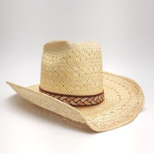 Cowboy Hat Resistol StageCoach Straw Western Band Size 6‎ 7/8 Sisters Cowgirl